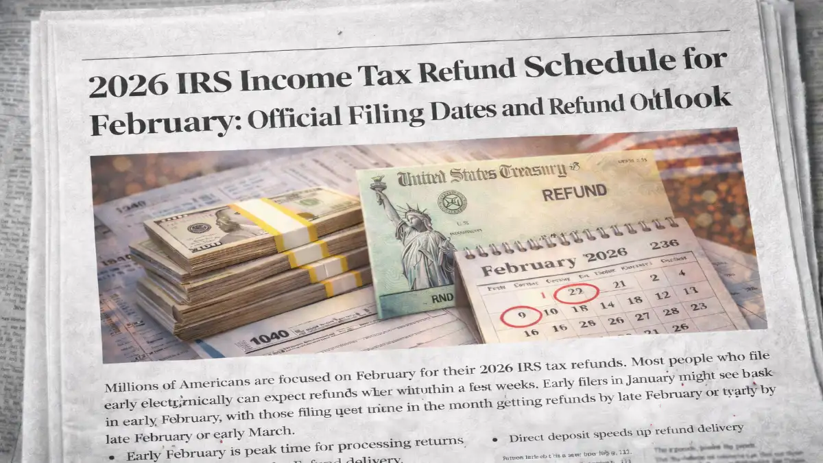 IRS refund schedule February 2026, 2026 IRS income tax refund dates, IRS filing season 2026 USA, February 2026 tax refund timeline, IRS refund outlook 2026, Federal tax refund schedule USA, IRS refund processing February, Income tax filing dates 2026, IRS refund update USA, Tax season 2026 refund guide, IRS direct deposit refunds 2026, IRS tax return timeline