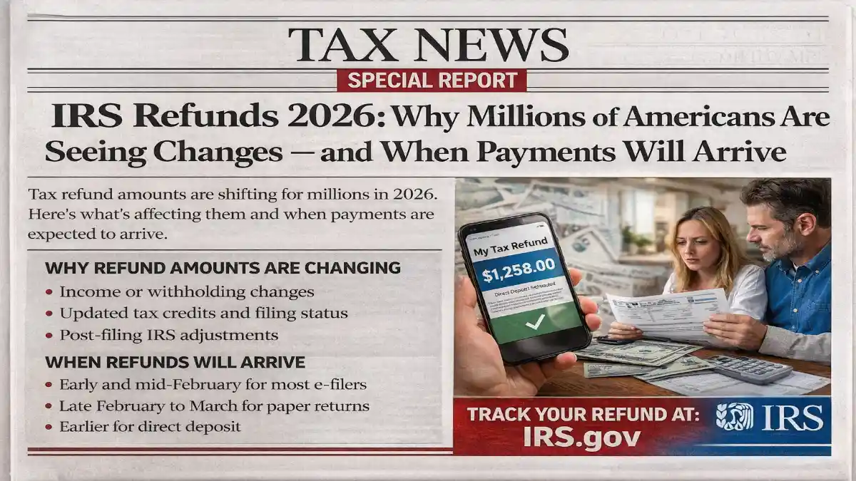 IRS refunds 2026 changes, IRS refund amounts changing 2026, IRS refund payment dates 2026 USA, why IRS refunds look different this year, IRS refund update millions Americans, IRS tax refund timeline 2026, IRS direct deposit refund schedule 2026, IRS refund processing updates USA, IRS income tax refund changes explained, IRS refund season news 2026, IRS refund tracker update today, IRS refund payment arrival dates